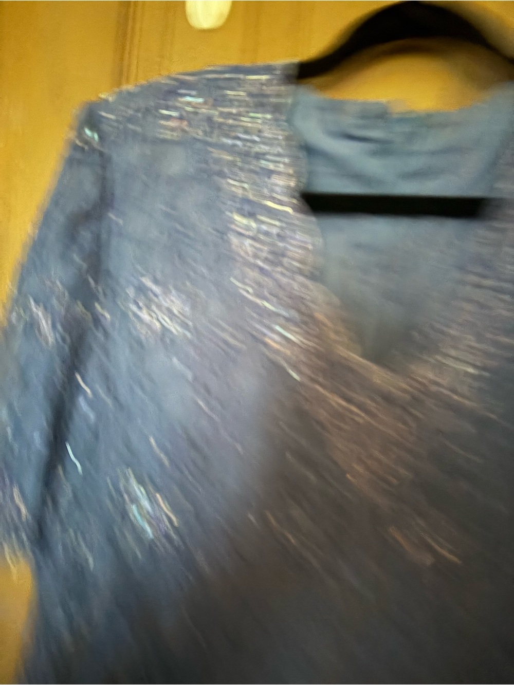 Elegant Blue Women's Lace Overlay Dress - Picture 4 of 6